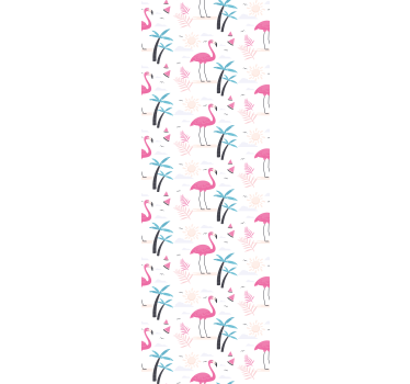 Papel tapiz pájaros escena tropical de flamencos - TenVinilo