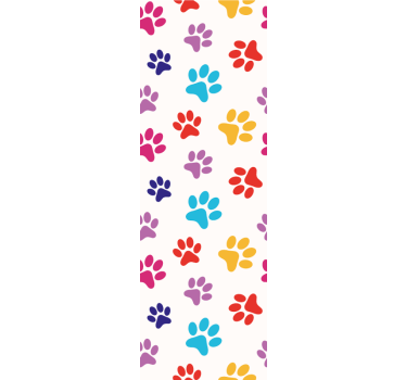Papel pared infantil Impresión colorida de la pata del perro - TenVinilo