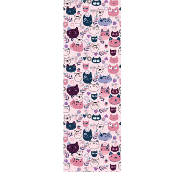 Papel tapiz gatos caras de gatos juguetones - TenVinilo