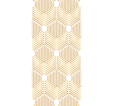 Papel tapiz geométrico patrón hexagonal dorado - TenVinilo