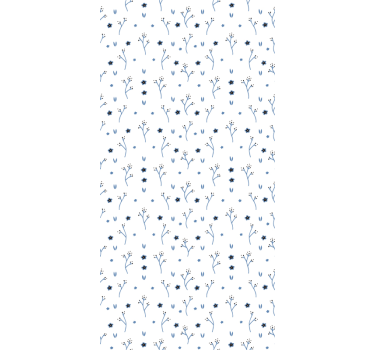 Papel para pared azul claro flores pequeñas - TenVinilo