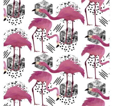 Papel pared animal flamencos vintage - TenVinilo