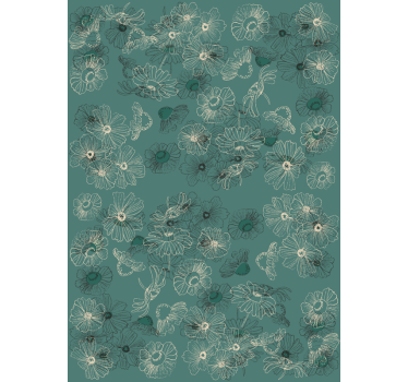 Papel para pared ornamental flores dibujadas - TenVinilo