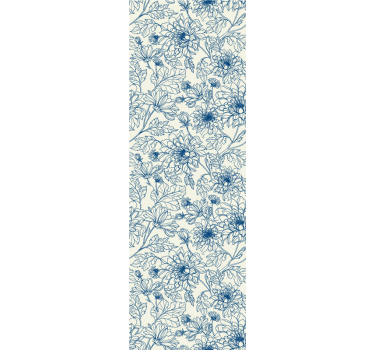 Papel pared de planta hojas azules - TenVinilo