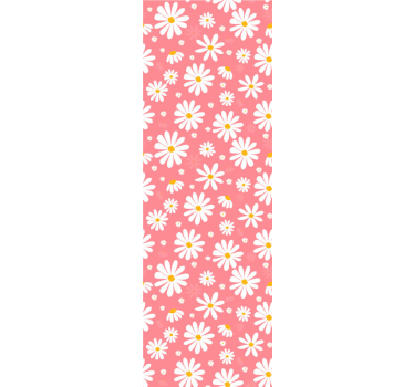 Papel pared rosa de flores margaritas  - TenVinilo
