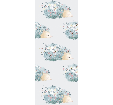 Papel tapiz animales patrón floral de erizo - TenVinilo