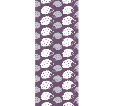 Papel tapiz animales patrón de erizo morado - TenVinilo