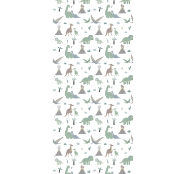 papel pared infantil Dinosaurios y volcanes - TenVinilo