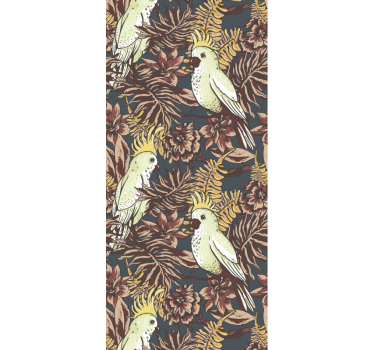 Papel tapiz loros motivo floral de loro - TenVinilo