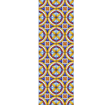 Papel pared azulejos mosaico oriental - TenVinilo