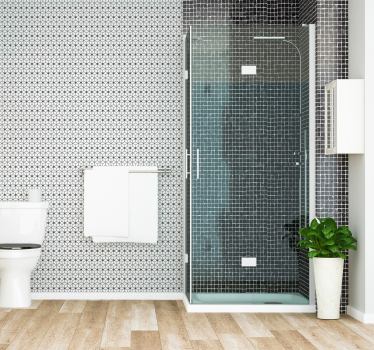 Papeles Mural baño mosaico gris - TenVinilo