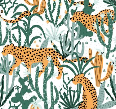 Papel clásico jaguar merodeando en jungla - TenVinilo