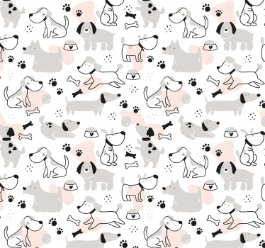 Papel tapiz perros colección canina juguetona - TenVinilo