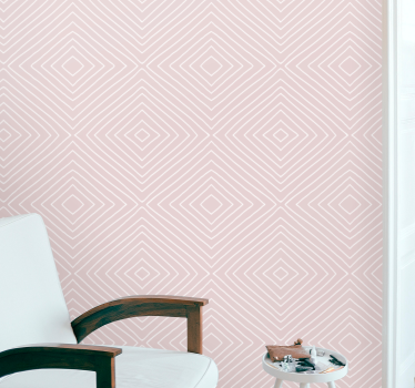 Papel cuadros Patrón cuadrado rosa minimalista - TenVinilo