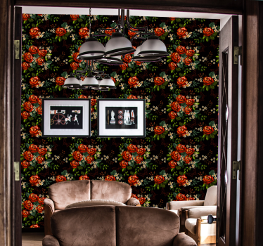 Papel decorativo vintage jardín glamuroso - TenVinilo