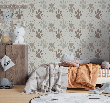 Papel habitación infantil pata de perro - TenVinilo