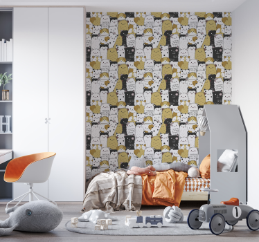 Papel habitación infantil patrón de perros lindos - TenVinilo