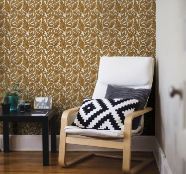 Papel para pared vintage floral oro - TenVinilo