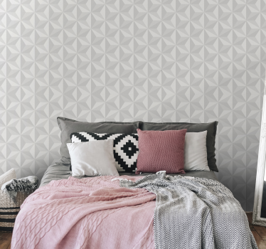 Papel pared 3D triángulos blancos - TenVinilo