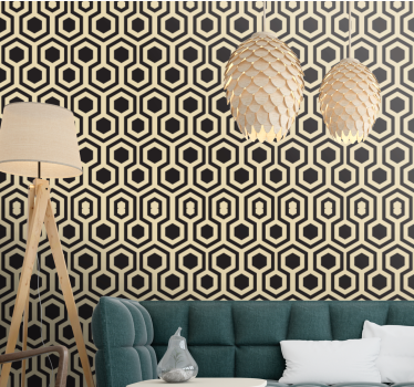 Papel pared abstracto Diseño de hexágonos de estilo cosmopolita - TenVinilo