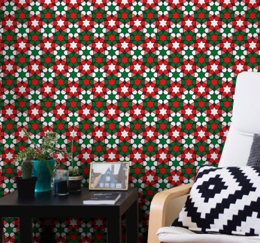 Papel pared azulejos estrellas árabes - TenVinilo