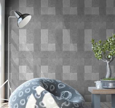 Papel pared gris azulejos vintage - TenVinilo