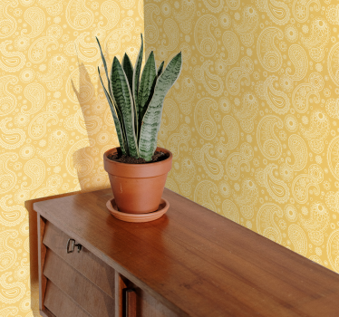 Papel pared ornamental estilo paisley - TenVinilo