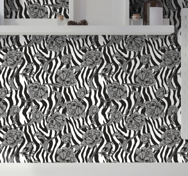 Papel pared rayas verticales piel cebra - TenVinilo