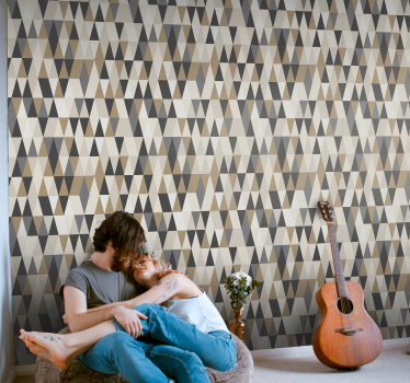 Papel pared triángulo motivos escandinavos - TenVinilo