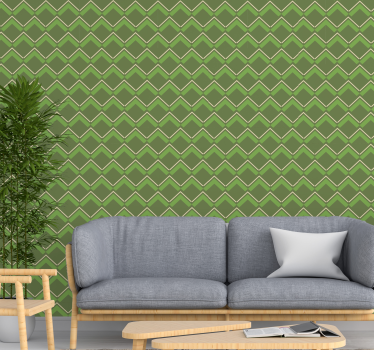 Papel pintado verde patrón de rombos - TenVinilo