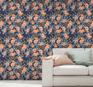 Papel pintado de flores peonías rosa - TenVinilo