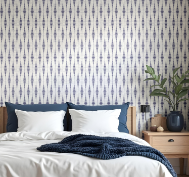 Papel pintado geométrico azul marino rabaul ikat - TenVinilo