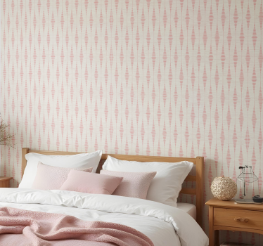 Papel pintado geométrico ikat rabaul rosa pastel - TenVinilo