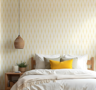 Papel pintado geométrico rabaul ikat amarillo - TenVinilo