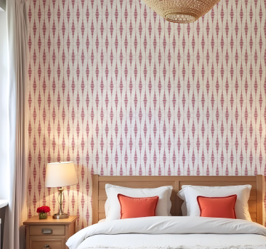 Papel pintado geométrico rabaul ikat rojo - TenVinilo