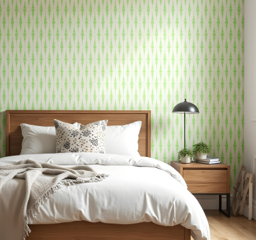 Papel pintado geométrico rabaul ikat verde - TenVinilo