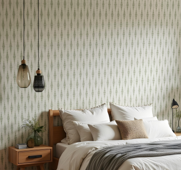 Papel pintado geométrico rabaul ikat verde musgo - TenVinilo