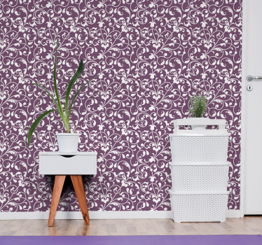 Papel pintas hojas tropicales estilo paisley vintage - TenVinilo