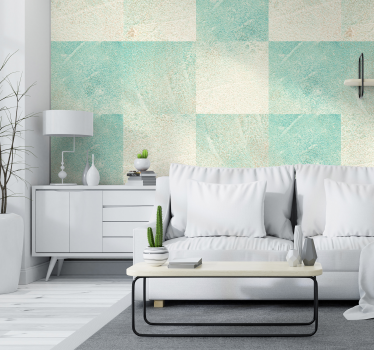 Papel pintado verde efecto hormigón - TenVinilo