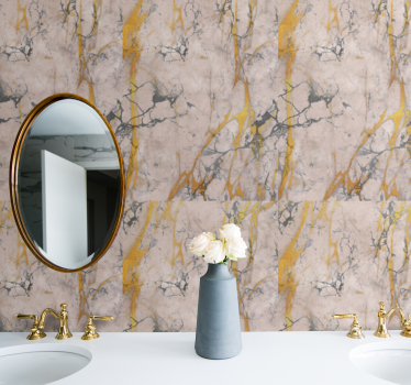 Papel pintado imitación marmol Mármol dorado cálido - TenVinilo