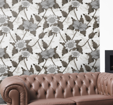 Papel para pared de flores blancas naturaleza - TenVinilo