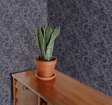 Papel pintado ornamental paisley gris - TenVinilo