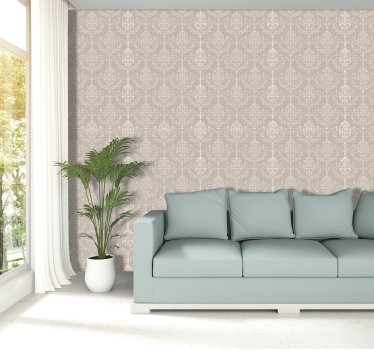 Papel floral floral beige - TenVinilo