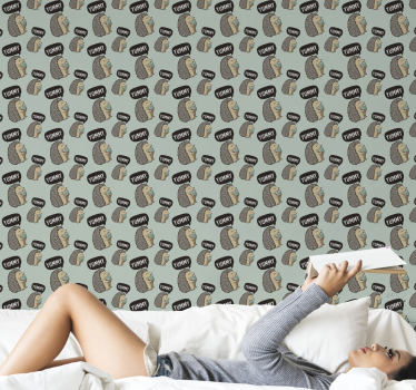 Papel tapiz animales linda impresión de erizo - TenVinilo
