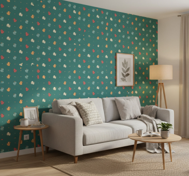 Papel tapiz animales patitos de goma multicolor - TenVinilo
