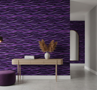 Papel tapiz animales patrón de olas moradas - TenVinilo