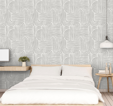 Papel tapiz geométrico líneas curvas elegantes - TenVinilo