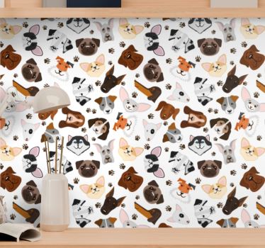 Papel tapiz perros colección canina - TenVinilo